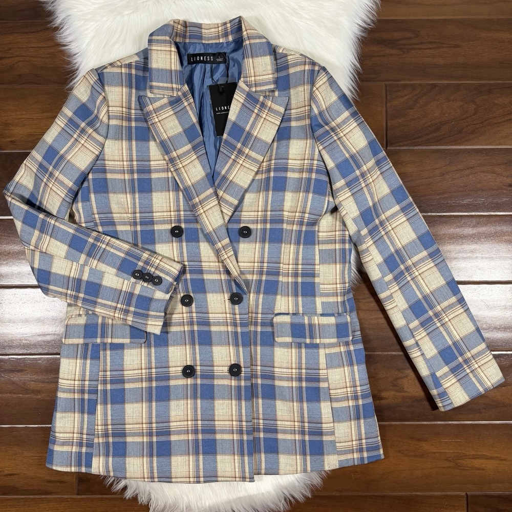 Lioness Size AU Large 12 / US 8 Blue The Kyra Double‎ Breasted Blazer Jacket